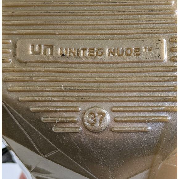 United Nude Shoes Lo Res Pump Womens EU 37 Rose Glitter Black Strap Heels - Picture 2 of 16